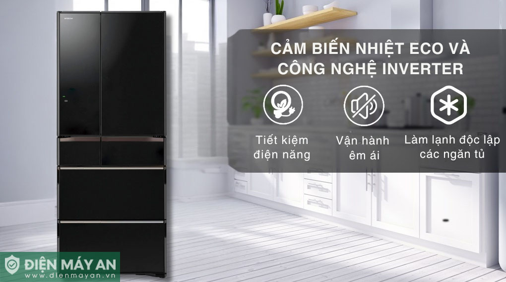 Tủ lạnh Hitachi Inverter 617 lít Multi Door R-HW620RV XK 